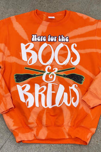 Boos and Brews Bleach Spiral Sweatshirt