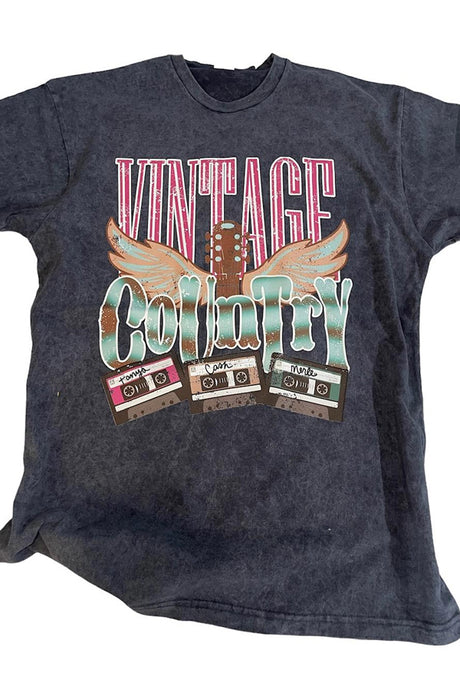 Vintage Country Tapes Mineral Wash Tee