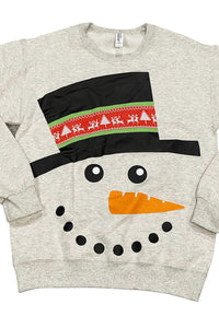 Snowman Face Large Sweatshirt