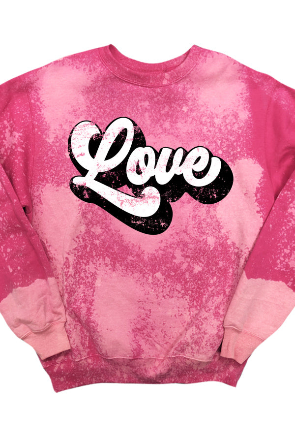 Love bleached sweatshirt
